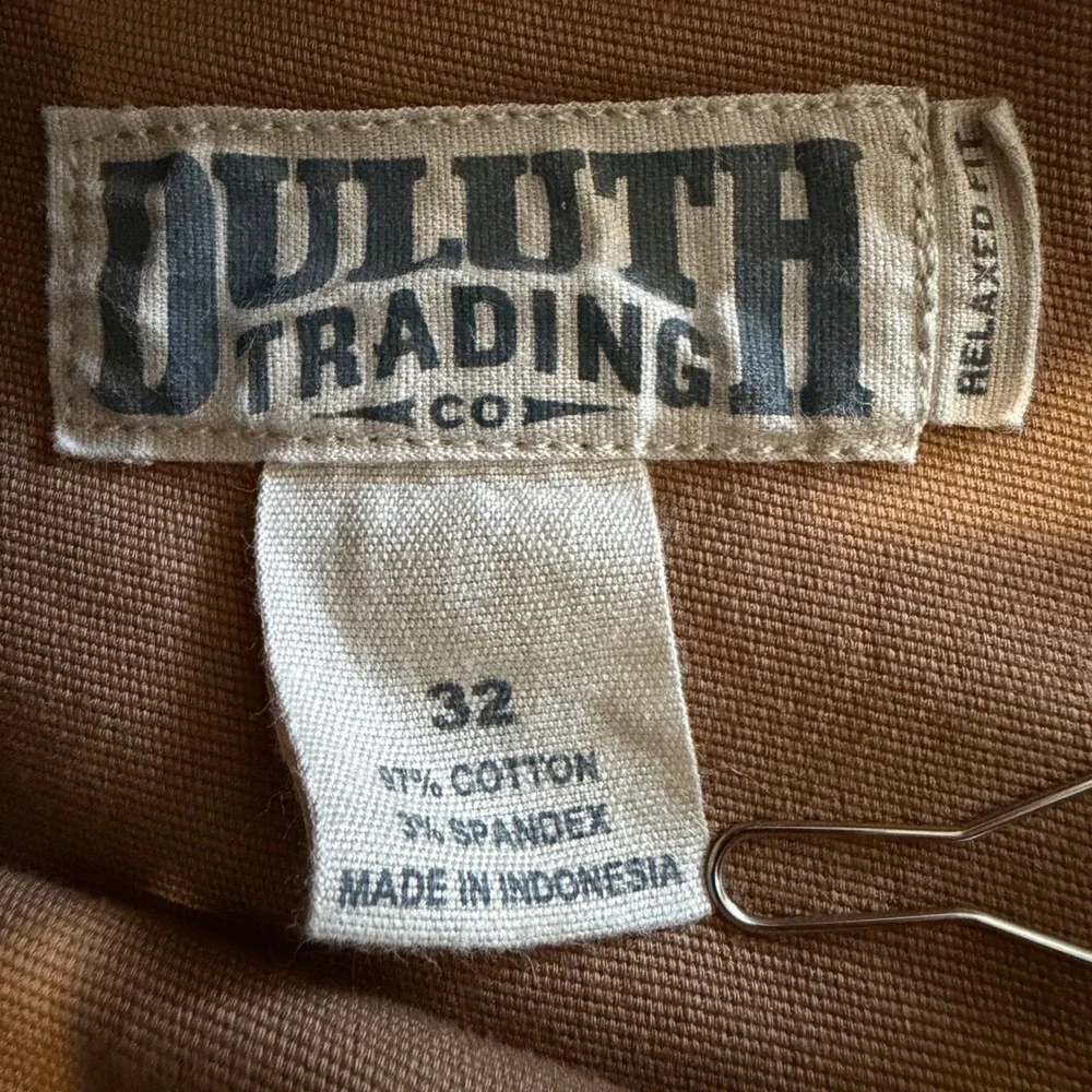 Duluth Trading Co Flex Fire Hose Relaxed Fit Cargo Shorts Brown W32 L9 Inseam